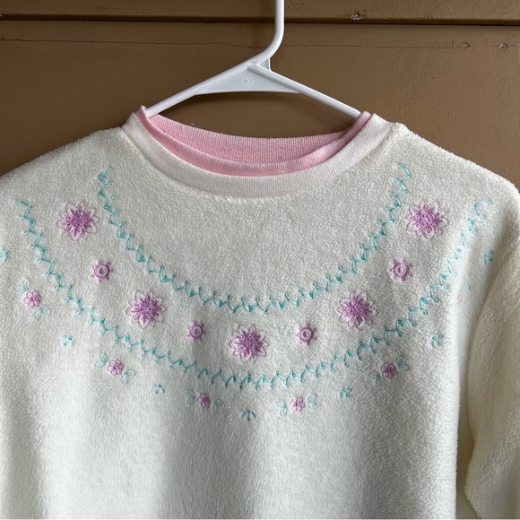 Vintage 90s Floral Crewneck Sweater - Size M - Picture 2 of 7